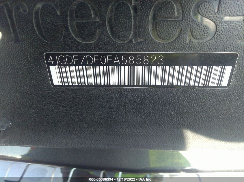 2015 MERCEDES-BENZ GL-CLASS GL 550 4JGDF7DE0FA585823
