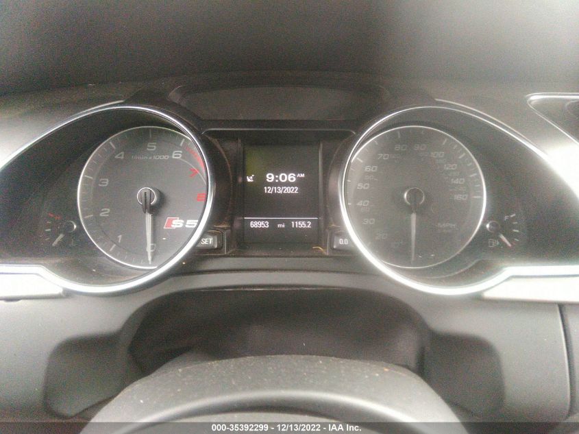 2013 AUDI S5 PRESTIGE WAUVGAFH6DN001115