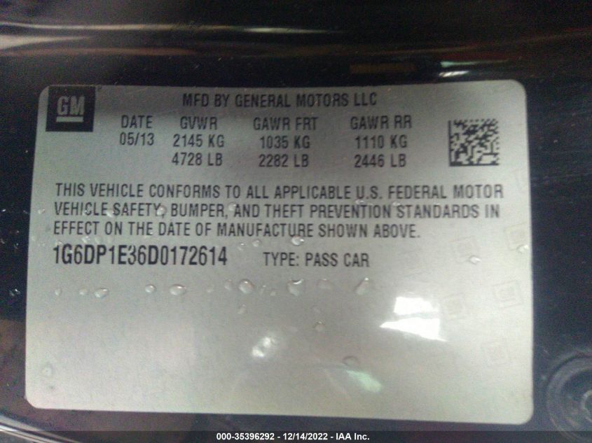 2013 CADILLAC CTS COUPE PREMIUM 1G6DP1E36D0172614