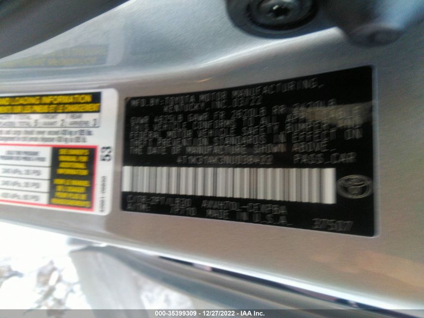 2022 TOYOTA CAMRY HYBRID XSE - 4T1K31AK3NU038422