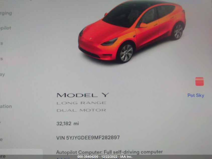 VIN 5YJYGDEE9MF282897 2021 TESLA MODEL Y LONG RANGE