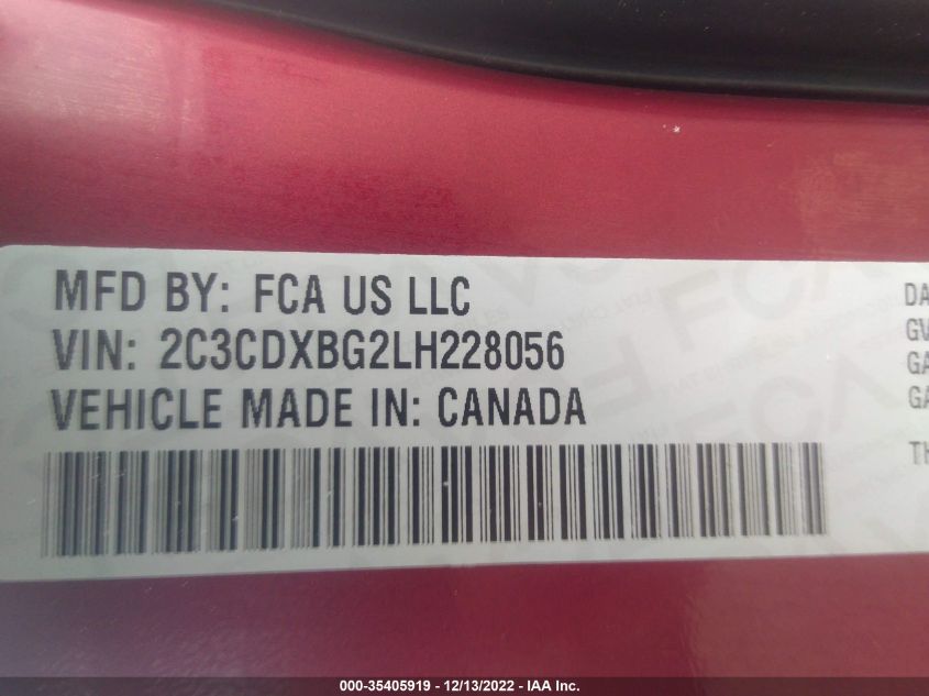 2020 DODGE CHARGER SXT - 2C3CDXBG2LH228056