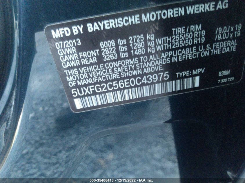 2014 BMW X6 XDRIVE35I 5UXFG2C56E0C43975