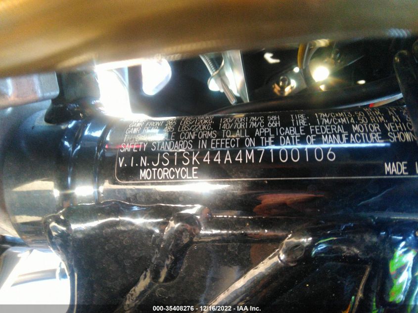 2021 SUZUKI DR-Z400 SM JS1SK44A4M7100106