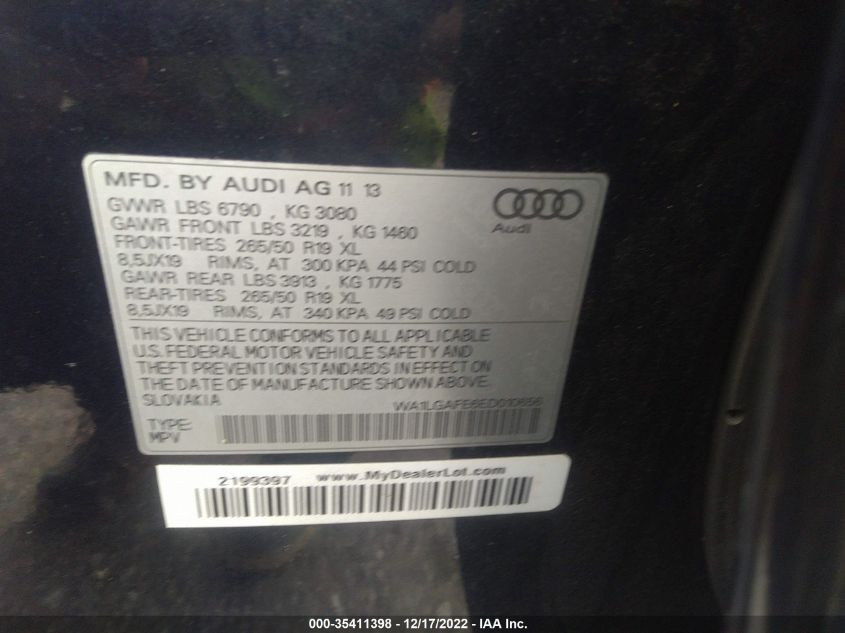 2014 AUDI Q7 3.0T PREMIUM PLUS WA1LGAFE6ED010656