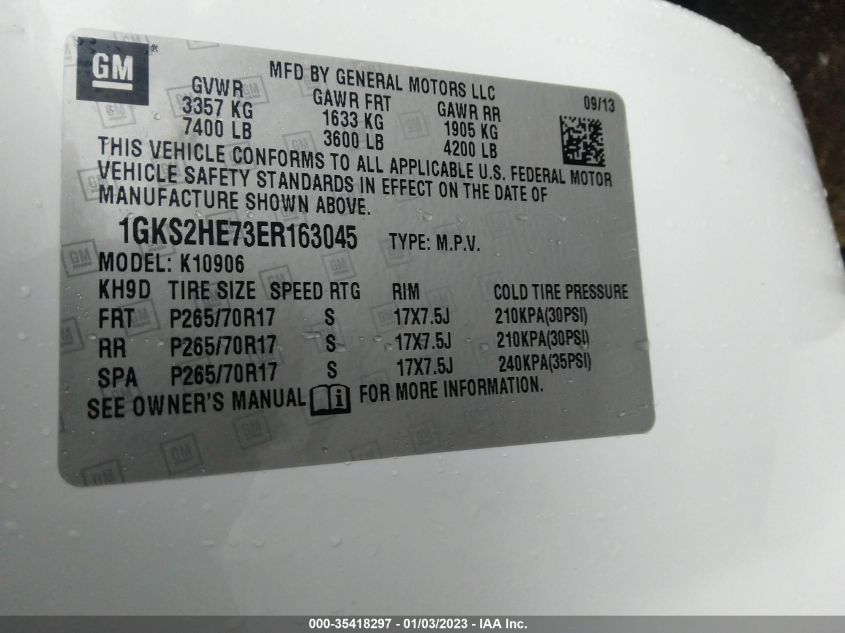 2014 GMC YUKON XL SLE 1GKS2HE73ER163045