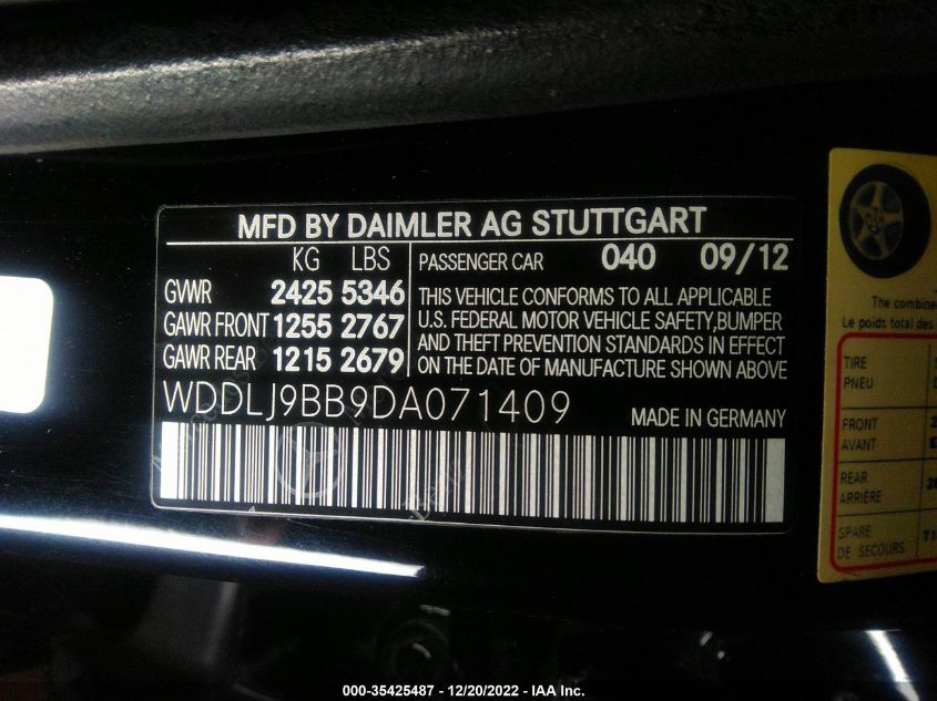2013 MERCEDES-BENZ CLS-CLASS CLS 550 WDDLJ9BB9DA071409