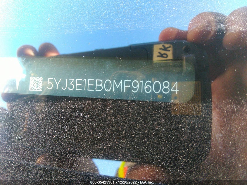 VIN 5YJ3E1EB0MF916084 2021 TESLA MODEL 3 LONG RANGE