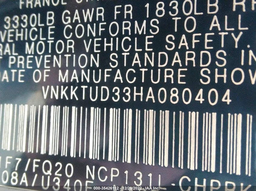 VIN VNKKTUD33HA080404 2017 TOYOTA YARIS L/SE/LE