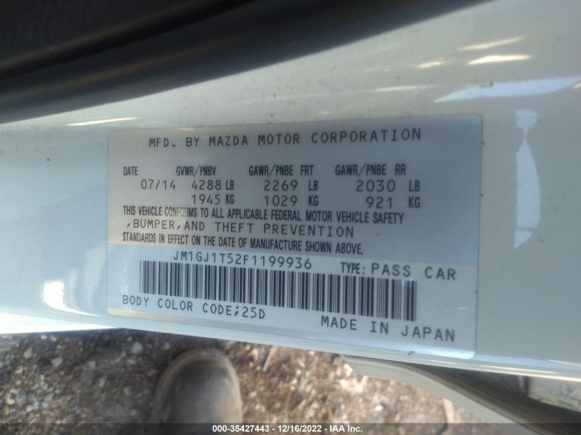 2015 MAZDA MAZDA6 I TOURING JM1GJ1T52F1199936