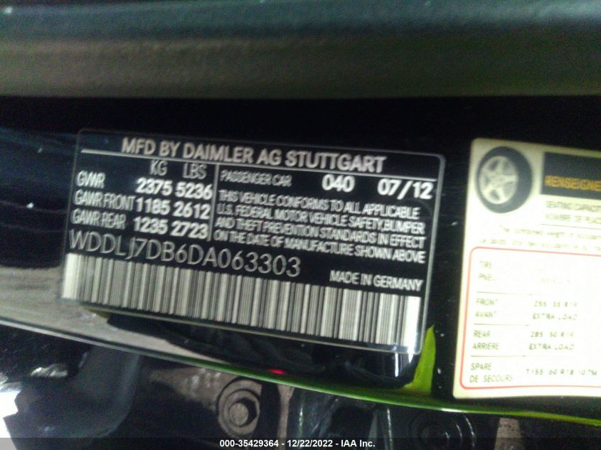2013 MERCEDES-BENZ CLS-CLASS CLS 550 WDDLJ7DB6DA063303