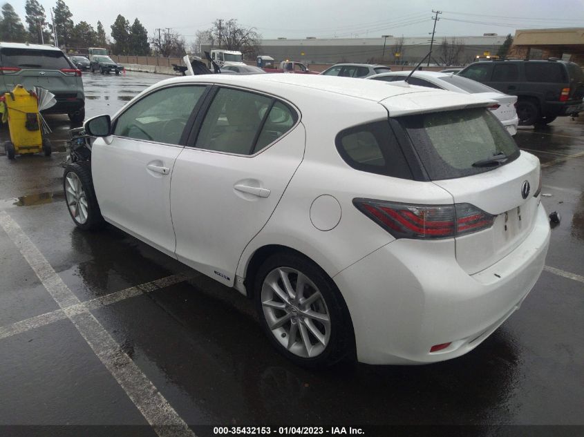 2013 LEXUS CT 200H HYBRID JTHKD5BH2D2166705
