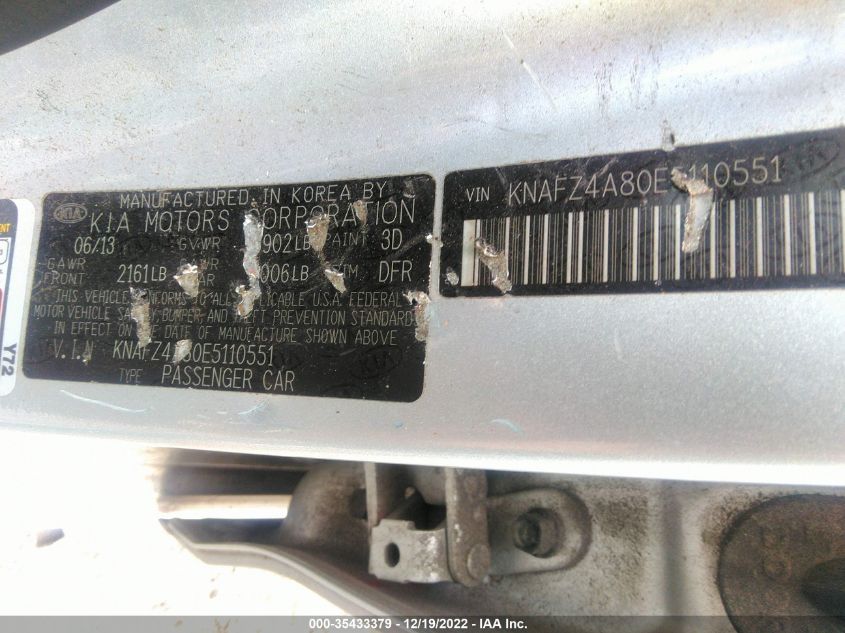 2014 KIA FORTE EX - KNAFZ4A80E5110551