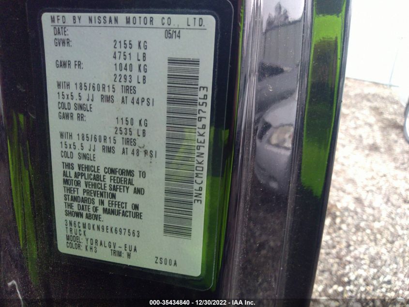 2014 NISSAN NV200 SV 3N6CM0KN9EK697563