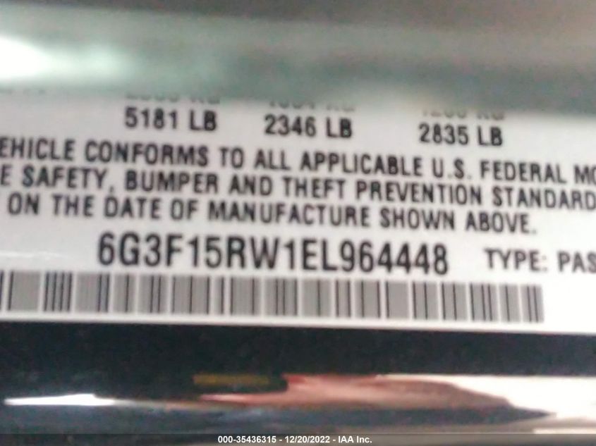 2014 CHEVROLET SS 6G3F15RW1EL964448