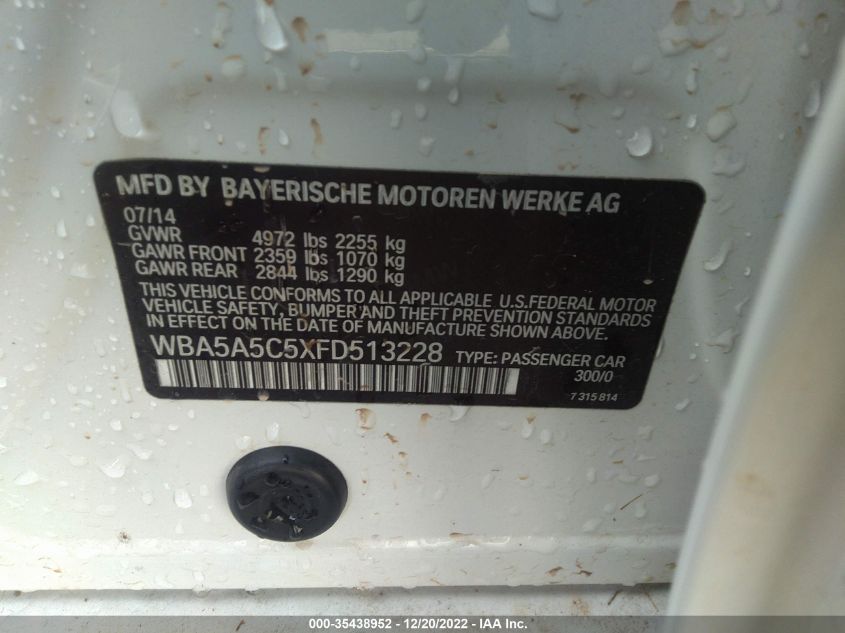 2015 BMW 5 SERIES 528I - WBA5A5C5XFD513228