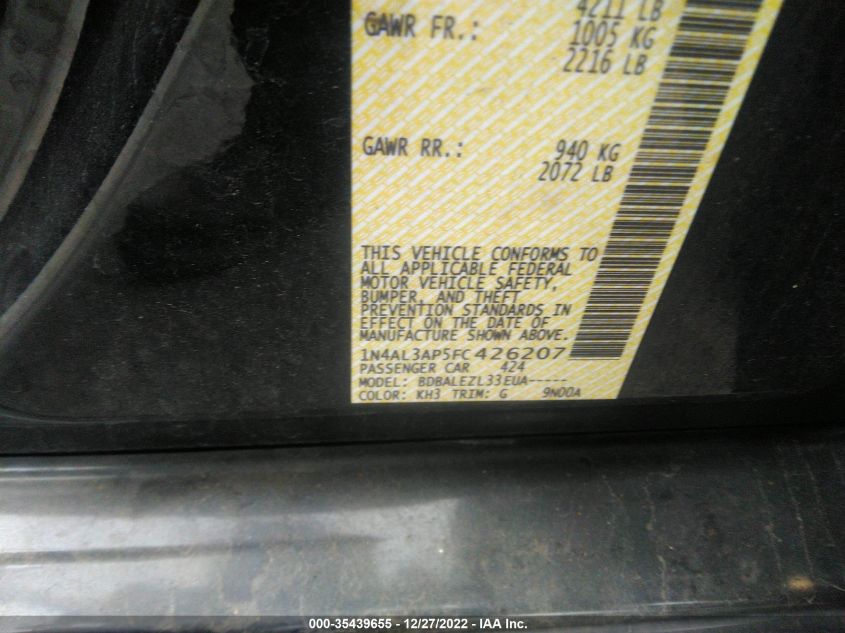 2015 NISSAN ALTIMA 2.5 - 1N4AL3AP5FC426207