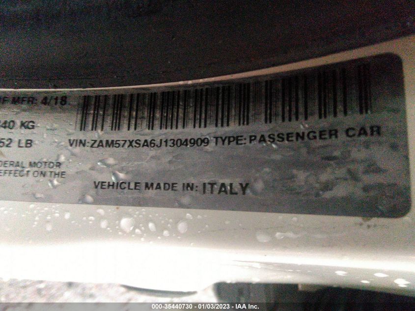 2018 MASERATI GHIBLI ZAM57XSA6J1304909
