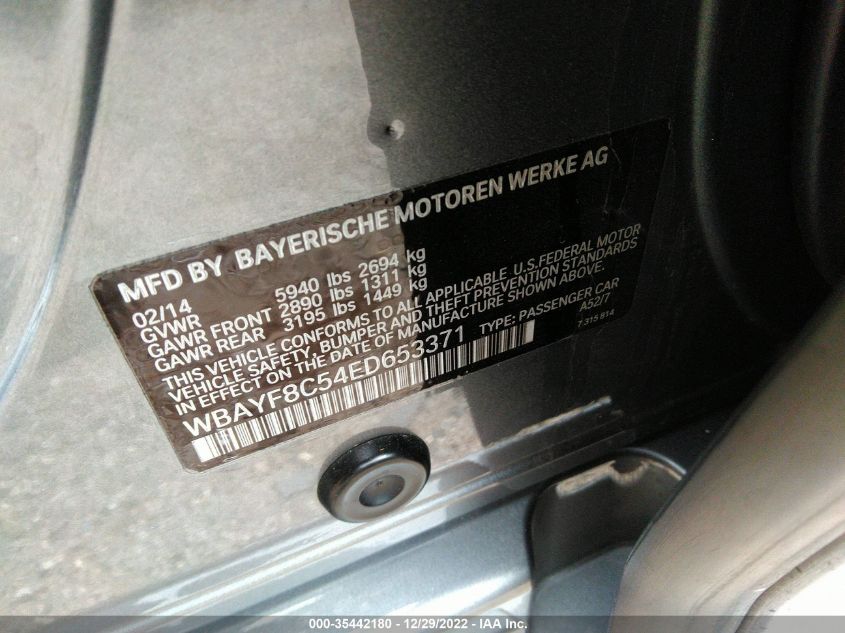 2014 BMW 7 SERIES 750LI XDRIVE - WBAYF8C54ED653371