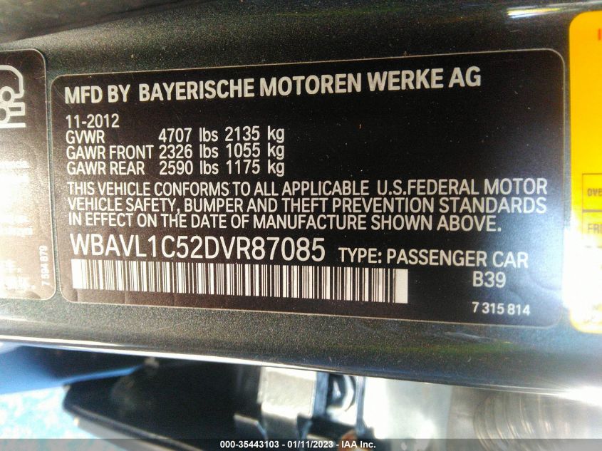 2013 BMW X1 XDRIVE28I WBAVL1C52DVR87085