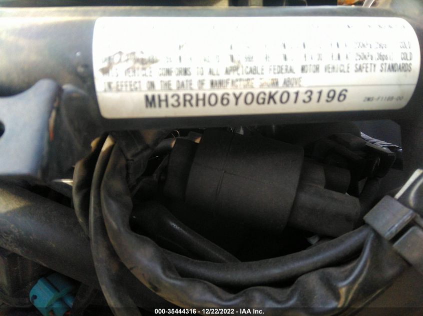 2016 YAMAHA YZFR3 MH3RH06Y0GK013196