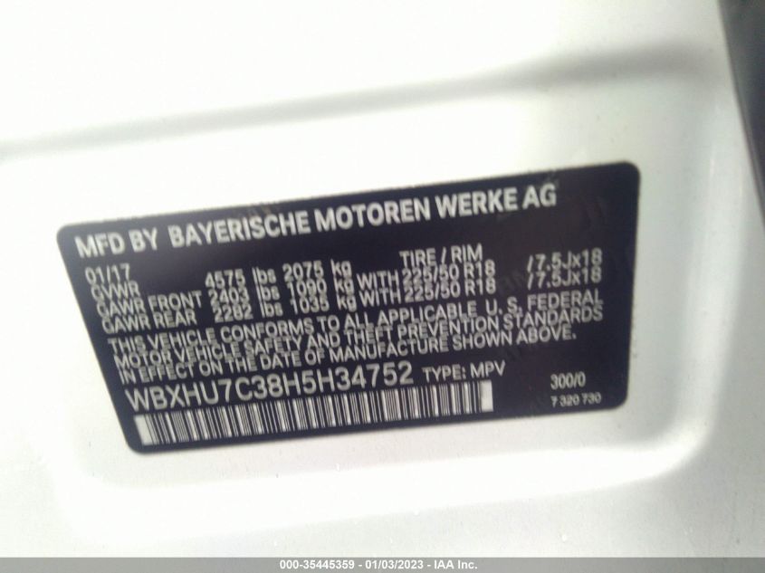 2017 BMW X1 SDRIVE28I - WBXHU7C38H5H34752