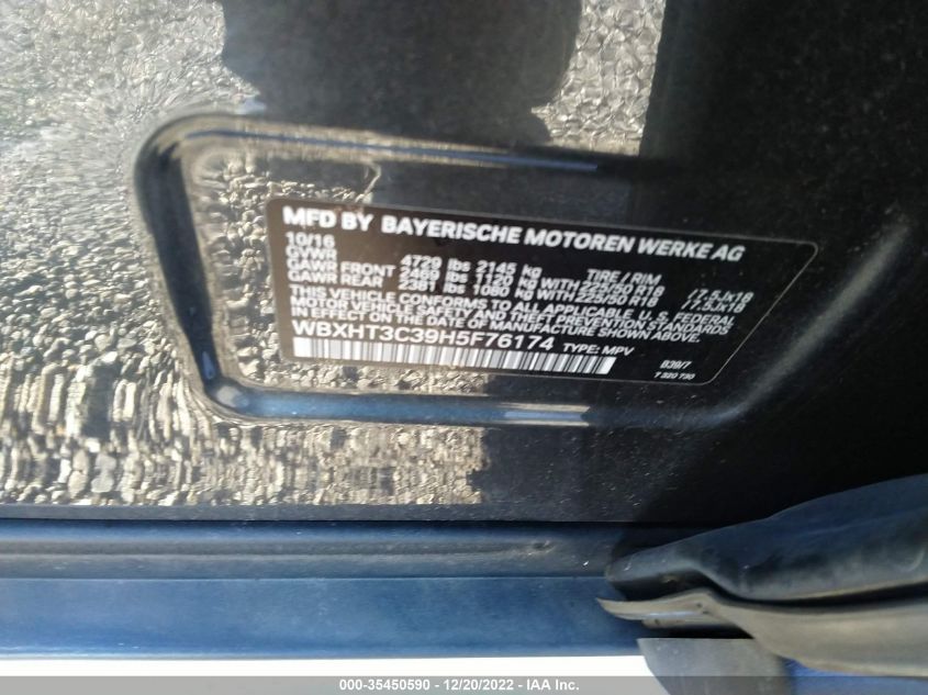 2017 BMW X1 XDRIVE28I WBXHT3C39H5F76174