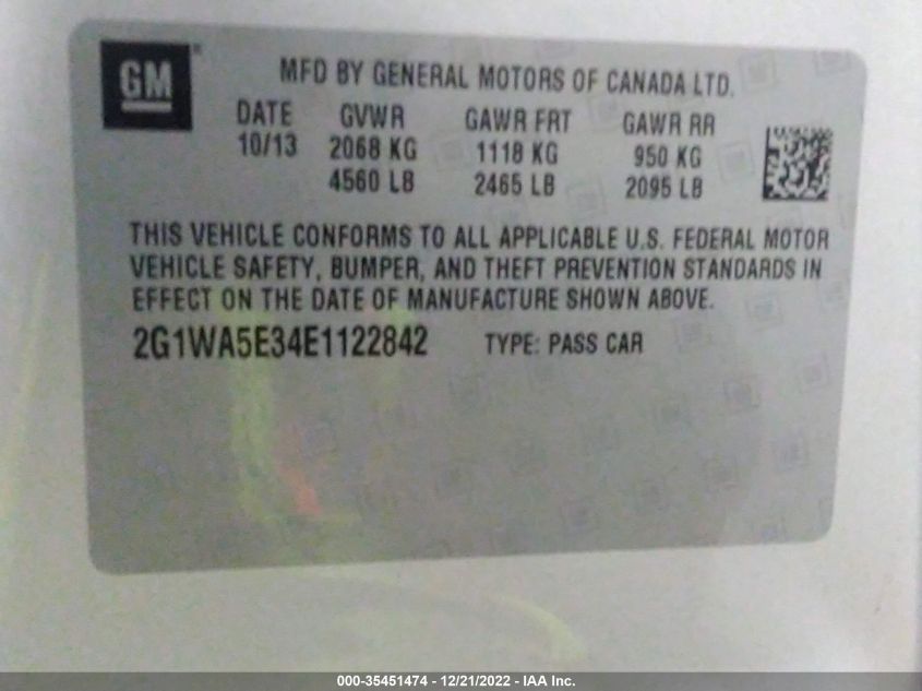2014 CHEVROLET IMPALA LIMITED LS - 2G1WA5E34E1122842