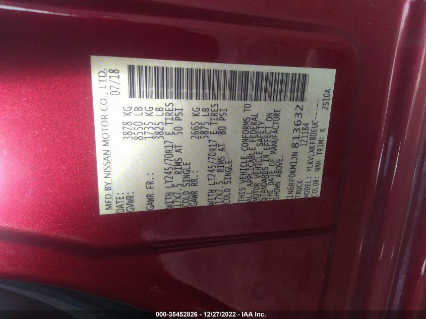 2018 NISSAN NV CARGO SV 1N6BF0KM1JN813632