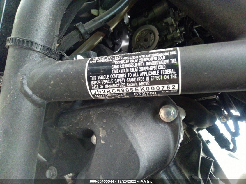 2014 HONDA CTX700 JH2RC6905EK000762