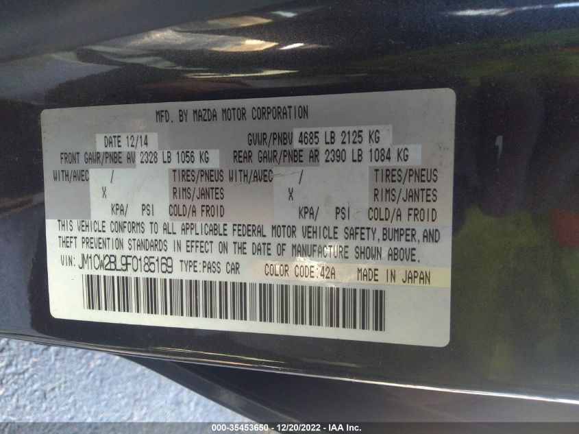 2015 MAZDA MAZDA5 SPORT JM1CW2BL9F0185169