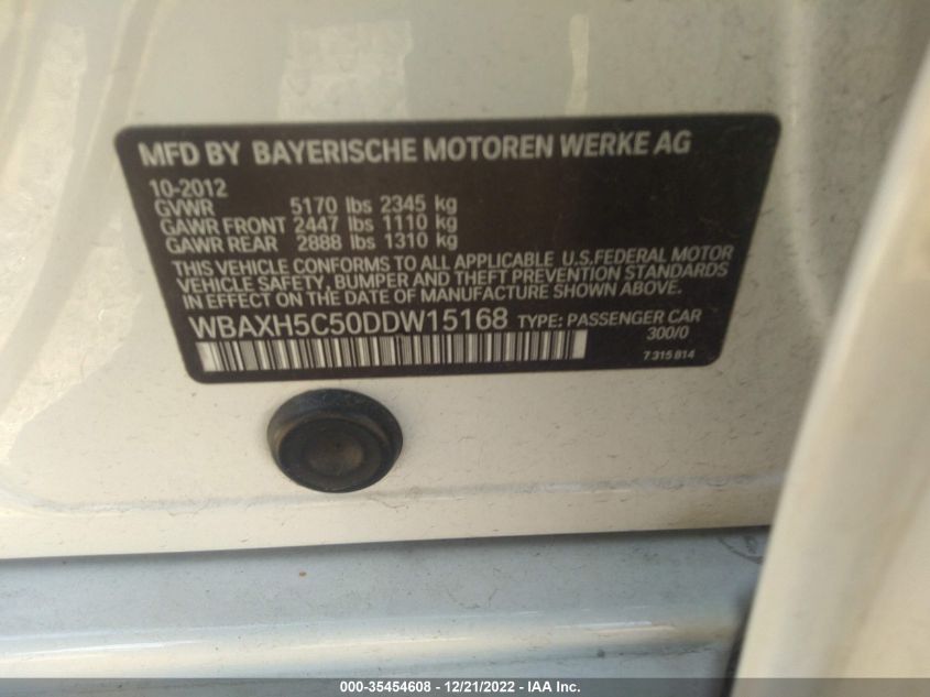 2013 BMW 5 SERIES 528I XDRIVE WBAXH5C50DDW15168