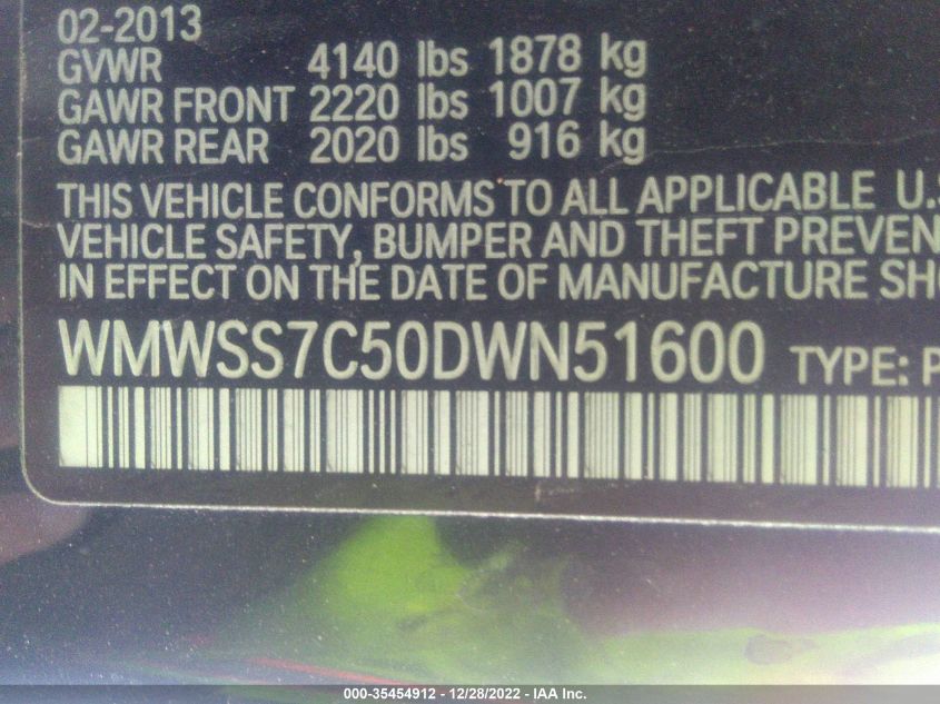 2013 MINI COOPER PACEMAN S ALL4 WMWSS7C50DWN51600