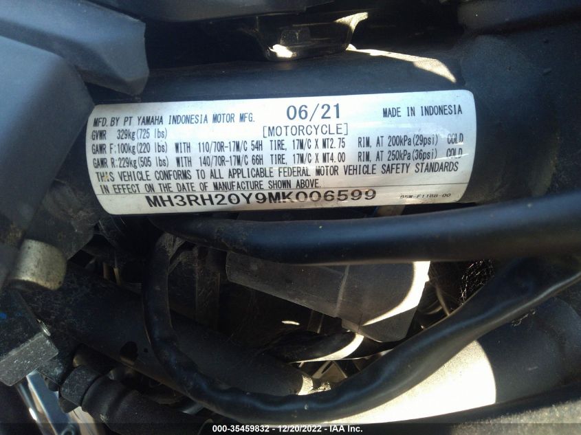 2021 YAMAHA MT-03 MH3RH20Y9MK006599