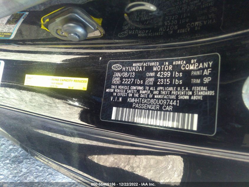 2013 HYUNDAI GENESIS COUPE 2.0T KMHHT6KD8DU097441