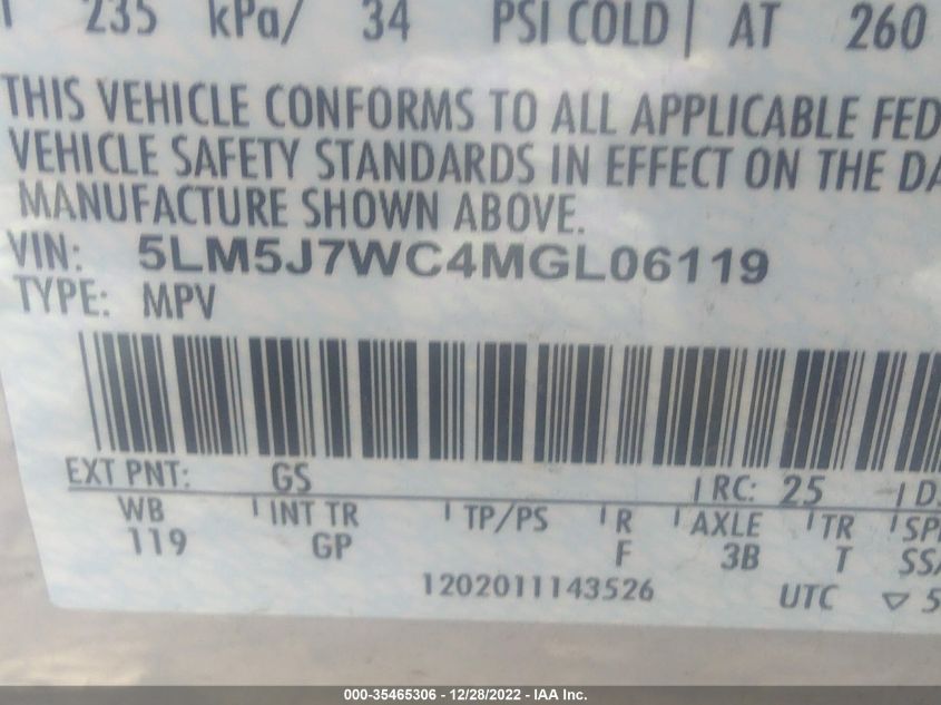 2021 LINCOLN AVIATOR RESERVE - 5LM5J7WC4MGL06119
