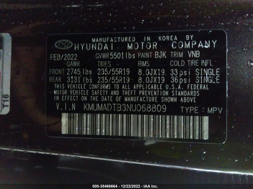 2022 GENESIS GV70 2.5T KMUMADTB3NU068809