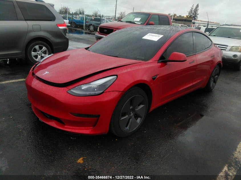 VIN 5YJ3E1EB3NF121869 2022 TESLA MODEL 3 LONG RANGE