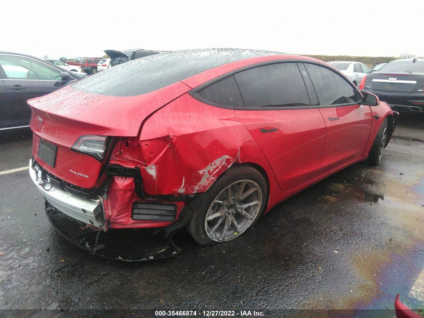 VIN 5YJ3E1EB3NF121869 2022 TESLA MODEL 3 LONG RANGE