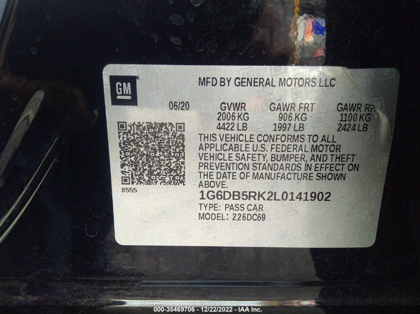 2020 CADILLAC CT4 PREMIUM LUXURY 1G6DB5RK2L0141902