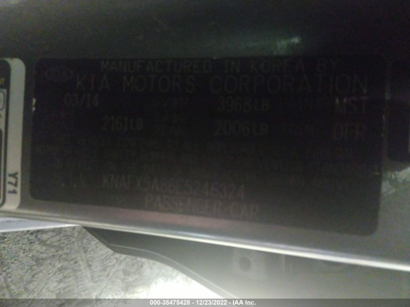 2014 KIA FORTE 5-DOOR EX - KNAFX5A86E5246324