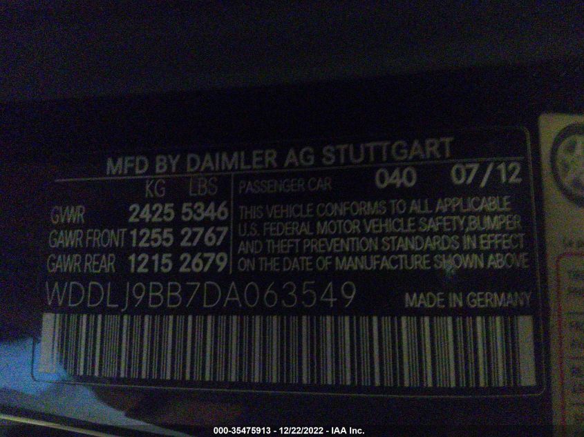 2013 MERCEDES-BENZ CLS-CLASS CLS 550 WDDLJ9BB7DA063549