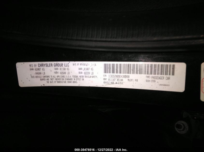2014 DODGE AVENGER SE 1C3CDZAB9EN188098