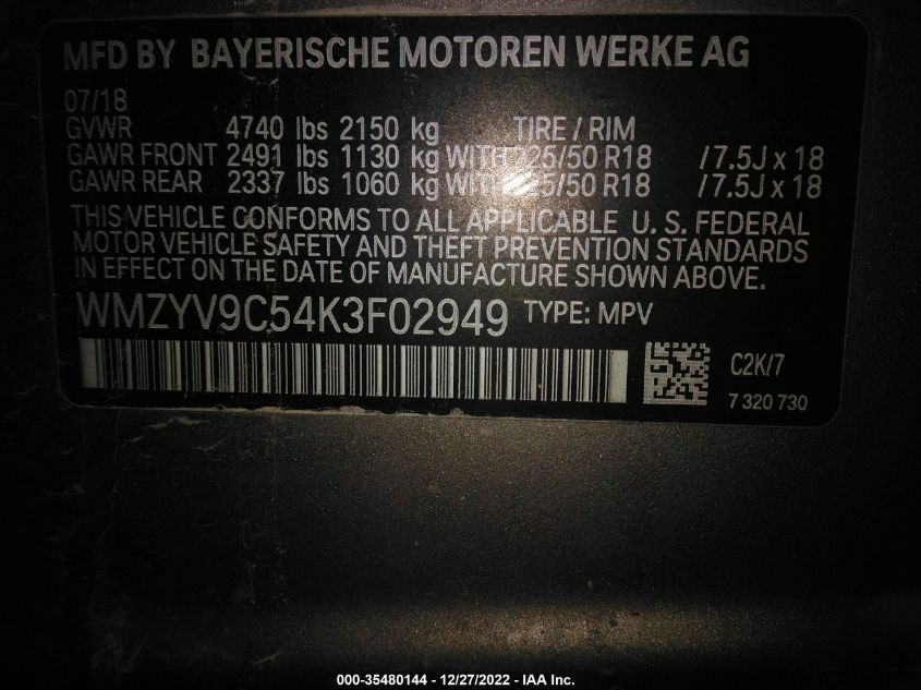 2019 MINI COUNTRYMAN JOHN COOPER WORKS WMZYV9C54K3F02949