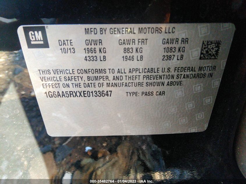 2014 CADILLAC ATS STANDARD RWD - 1G6AA5RXXE0133647
