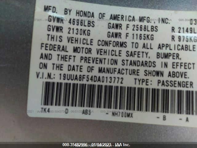 2013 ACURA TL TECH 19UUA8F54DA013772