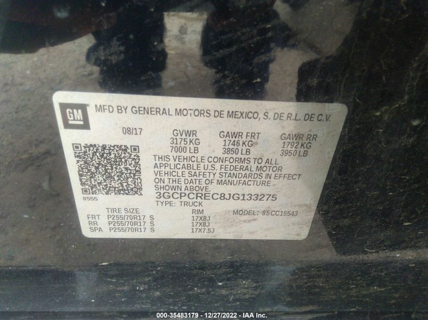 2018 CHEVROLET SILVERADO 1500 LT - 3GCPCREC8JG133275