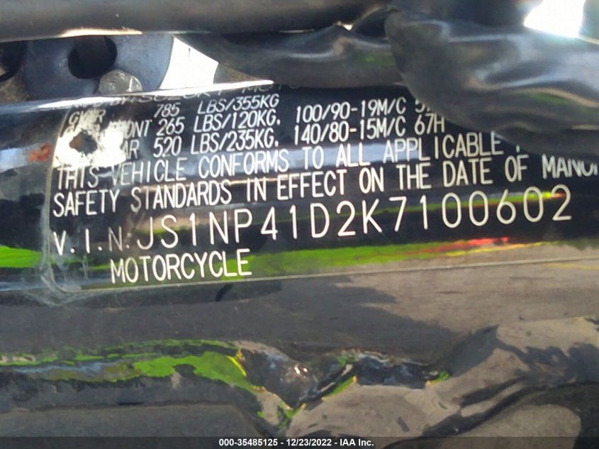 2019 SUZUKI LS650 JS1NP41D2K7100602