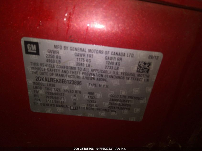 2014 GMC TERRAIN SLE 2GKALREK8E6123896