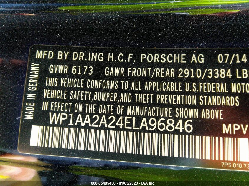2014 PORSCHE CAYENNE WP1AA2A24ELA96846